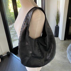 B-Low the Belt Black Leather Hobo Bag